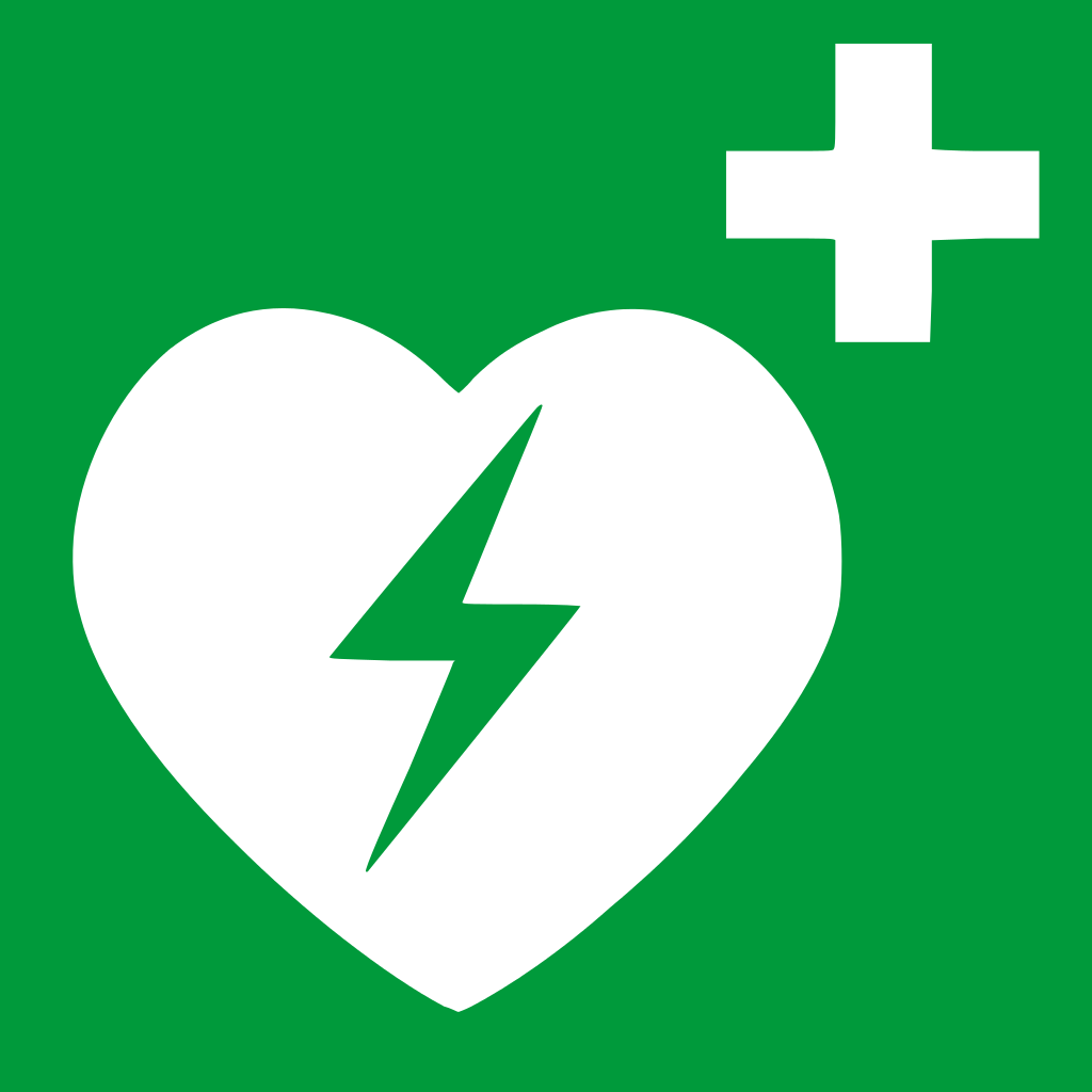 Symbol AED. Źródło: https://pl.wikipedia.org/wiki/Plik:AED_Symbol.svg